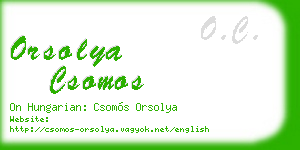 orsolya csomos business card