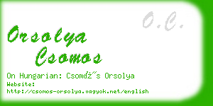 orsolya csomos business card